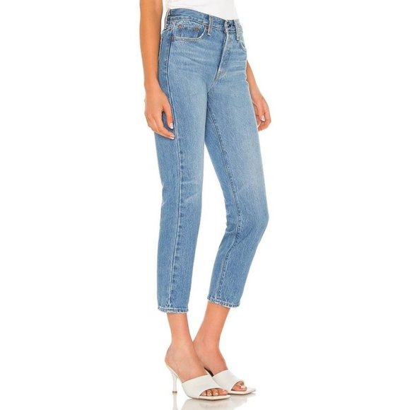 Levi's Wedgie Icon Straight Ankle Jeans Athens Pushed Size 27 - Picture 2 of 11